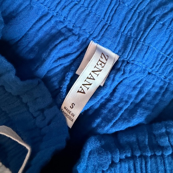 NWT ZENANA Blue Women's Shorts with Drawstring - Picture 2 of 2